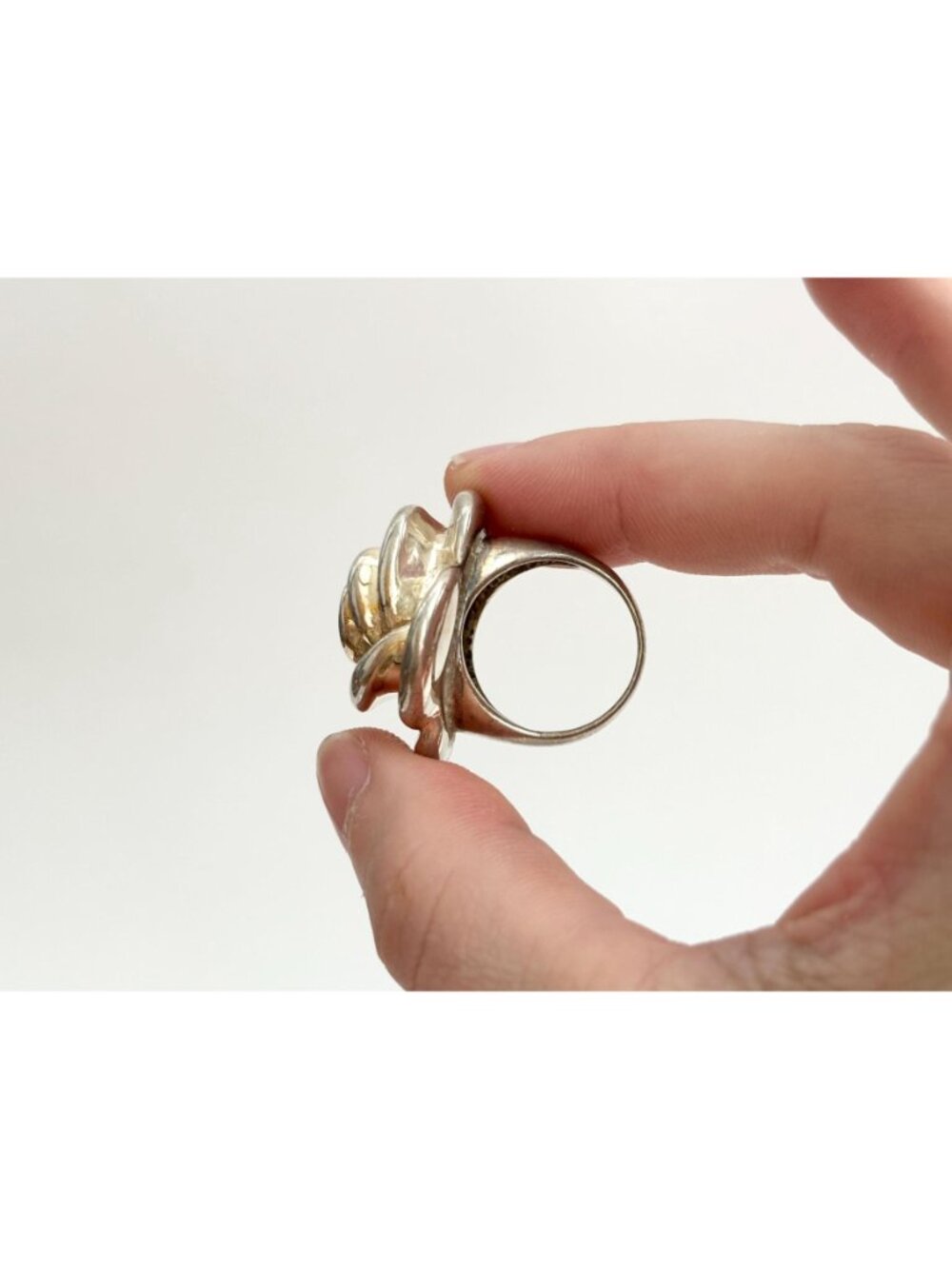 Blooming Rose Floral Beautiful Jumbo Sterling Silver 925 Vintage Ring - sz 7 - Picture 12 of 16